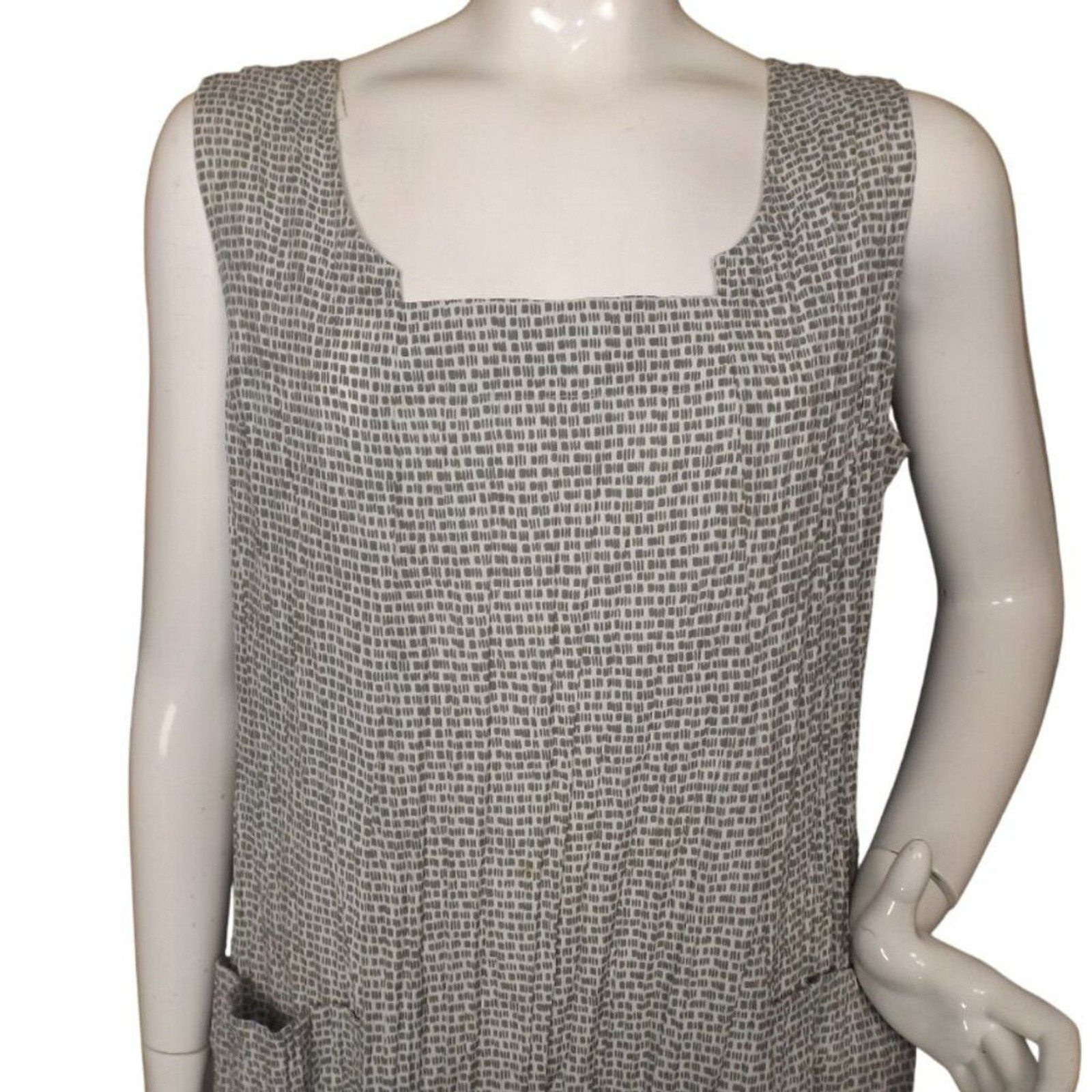GERSHON BRAM Dress, XL, Summery, Pockets, Sleeveless, Greenish-gray abstract