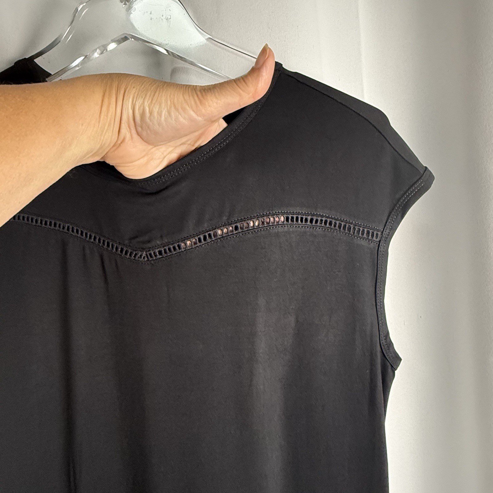 Johnson & Murphy Casual Sleeveless Modal Blend Black Shift Dress Sz XS New