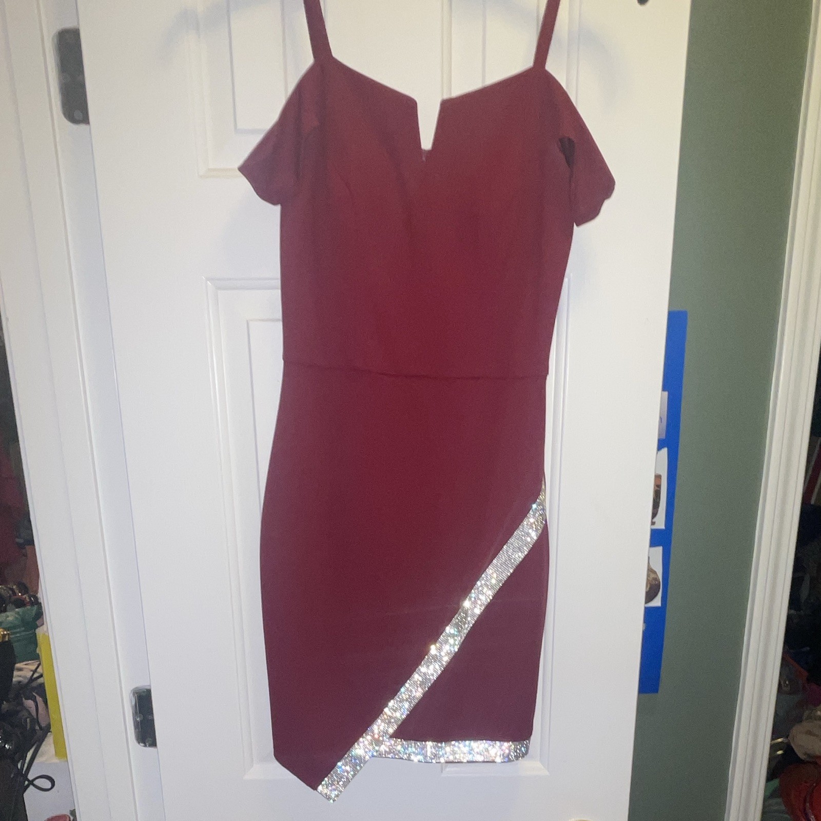 BCX Junior Red Dress Size 1 Fit & Flare Spaghetti Strap