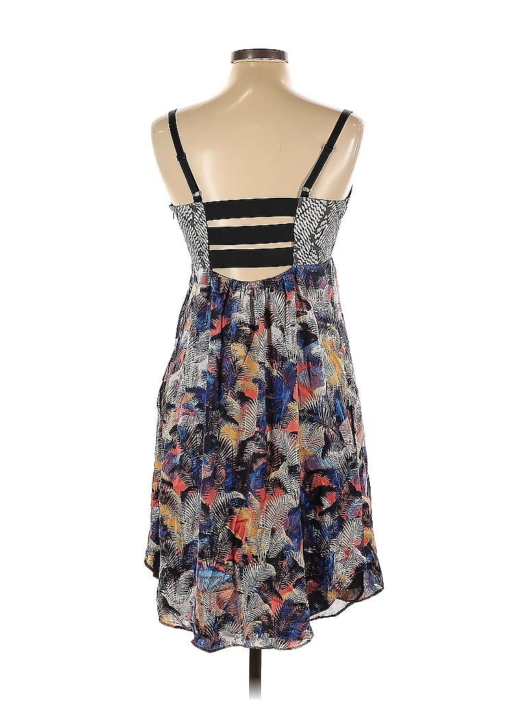$127 RACHEL Rachel Roy Sz 10 Silver Floral Skirt Cutout Back Empire Waist Dress
