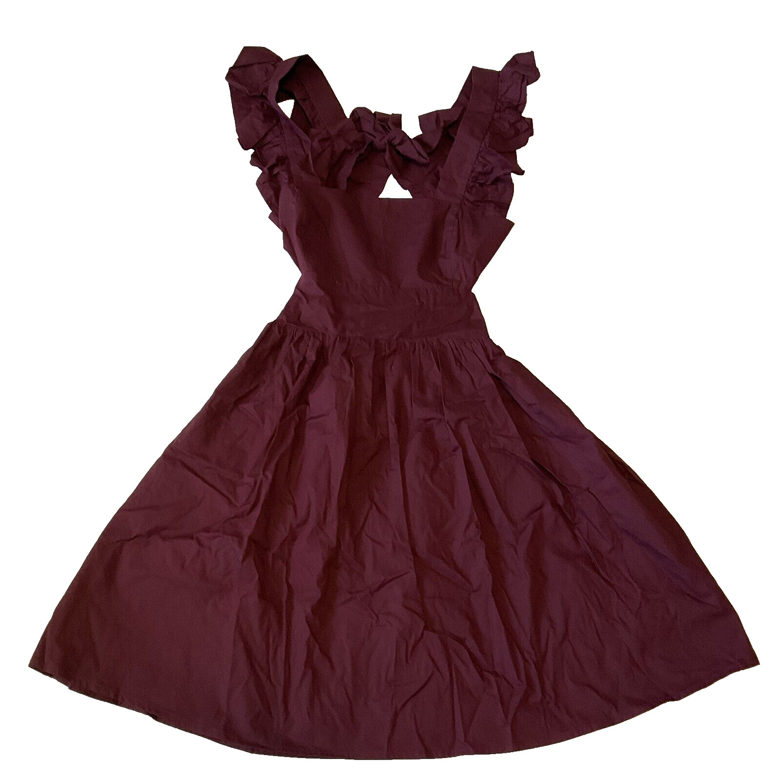Fashion Union Swimwear Beach Dress Womens Size 2 Maroon Cut Out Back Tie
