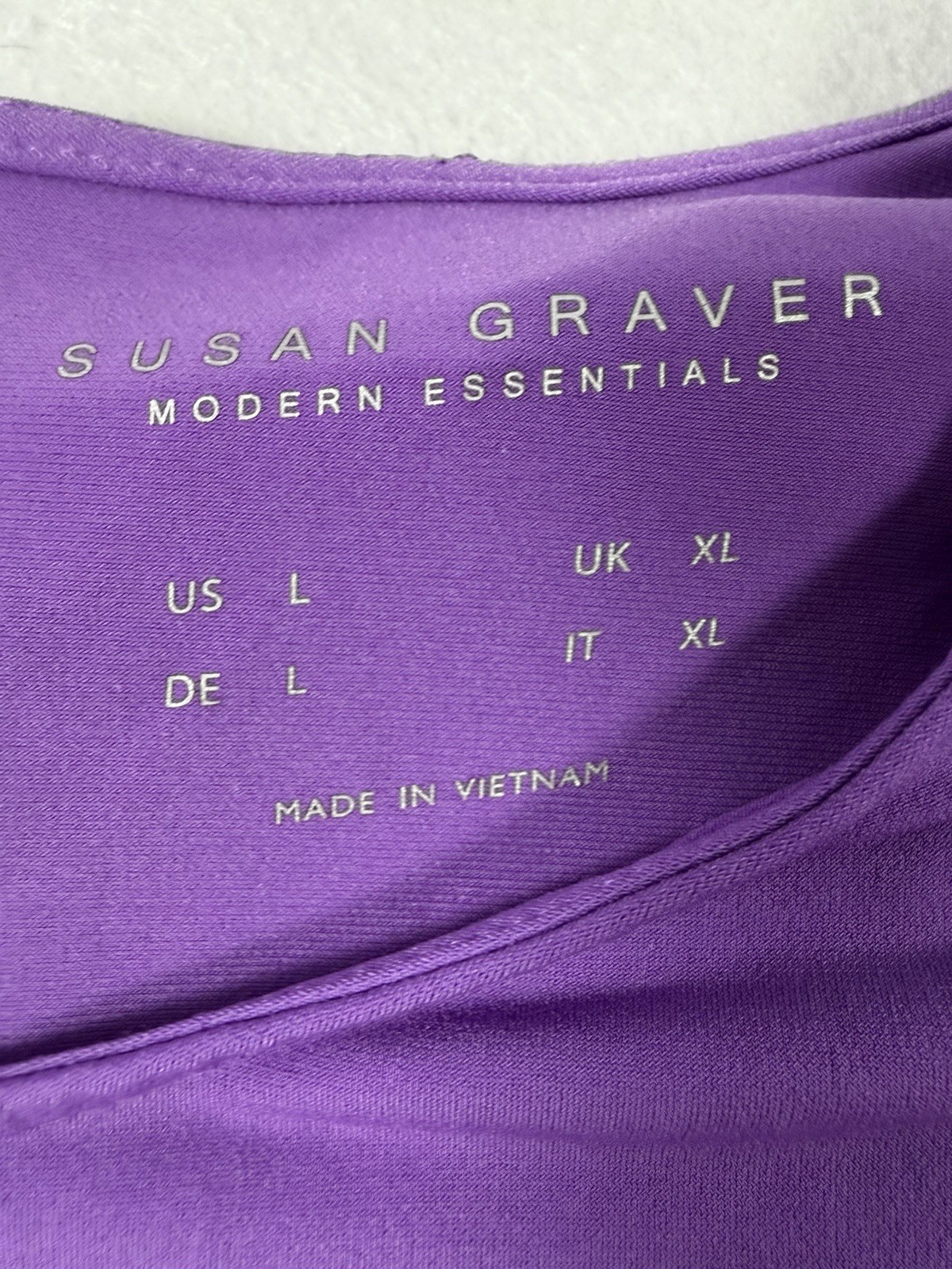Susan Graver Weekend Cotton Modal Short-Sleeve Dress Size Large Purple
