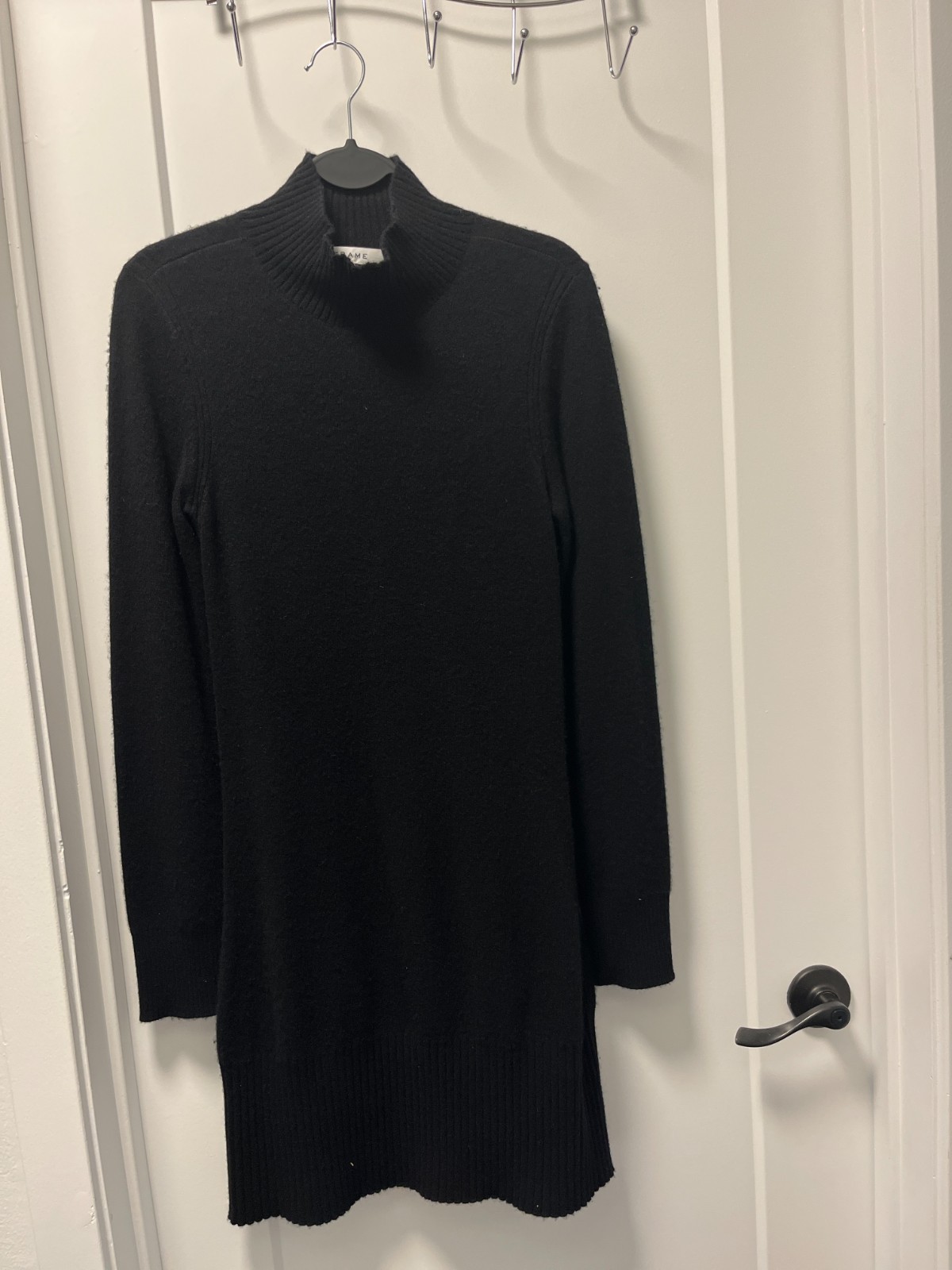 FRAME Black Mock Neck Sweater Dress Authentic Hollywood Studio Wardrobe RL Spear