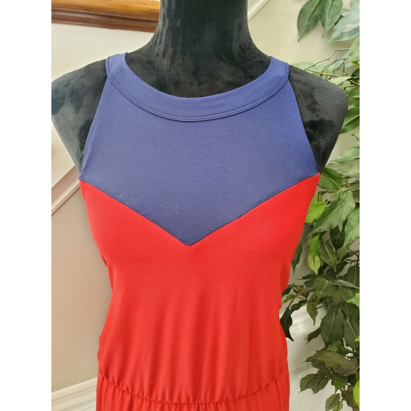 Rouge Women’s Multicolor Polyester Round Neck Sleeveless Long Maxi Dress Size 2X