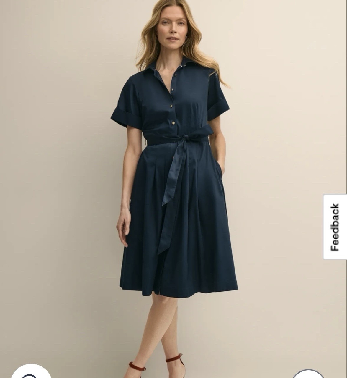 Brooks Brothers Safari Navy Blue Double Breasted Belted Shirtdress Size 4 career