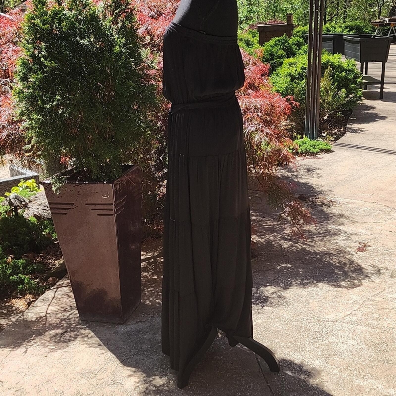 NWT Tiered Maxi Black Strapless Dress Naked Zebra Medium
