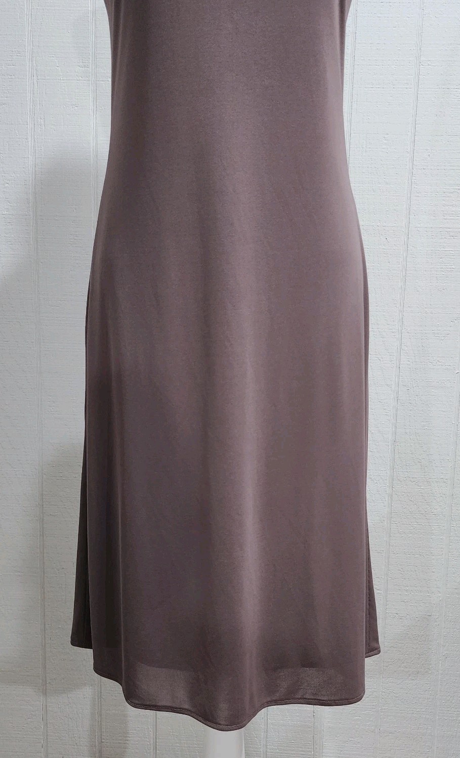 Laundry Shelli Segal Dress Size 12 Taupe Criss Cross Open Back Pullover Lined
