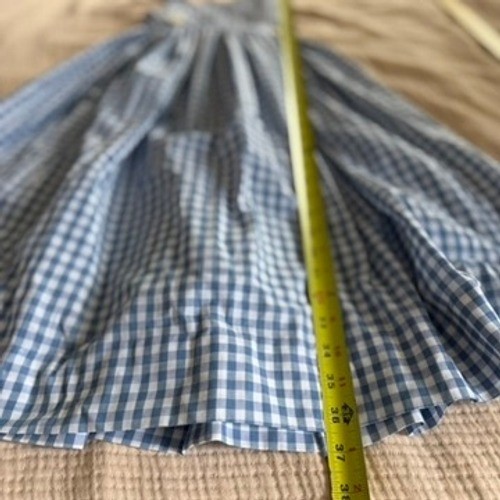 Blue White Gingham Pinafore Apron Tote Bag Set Womens XS Cottagecore Farmhouse