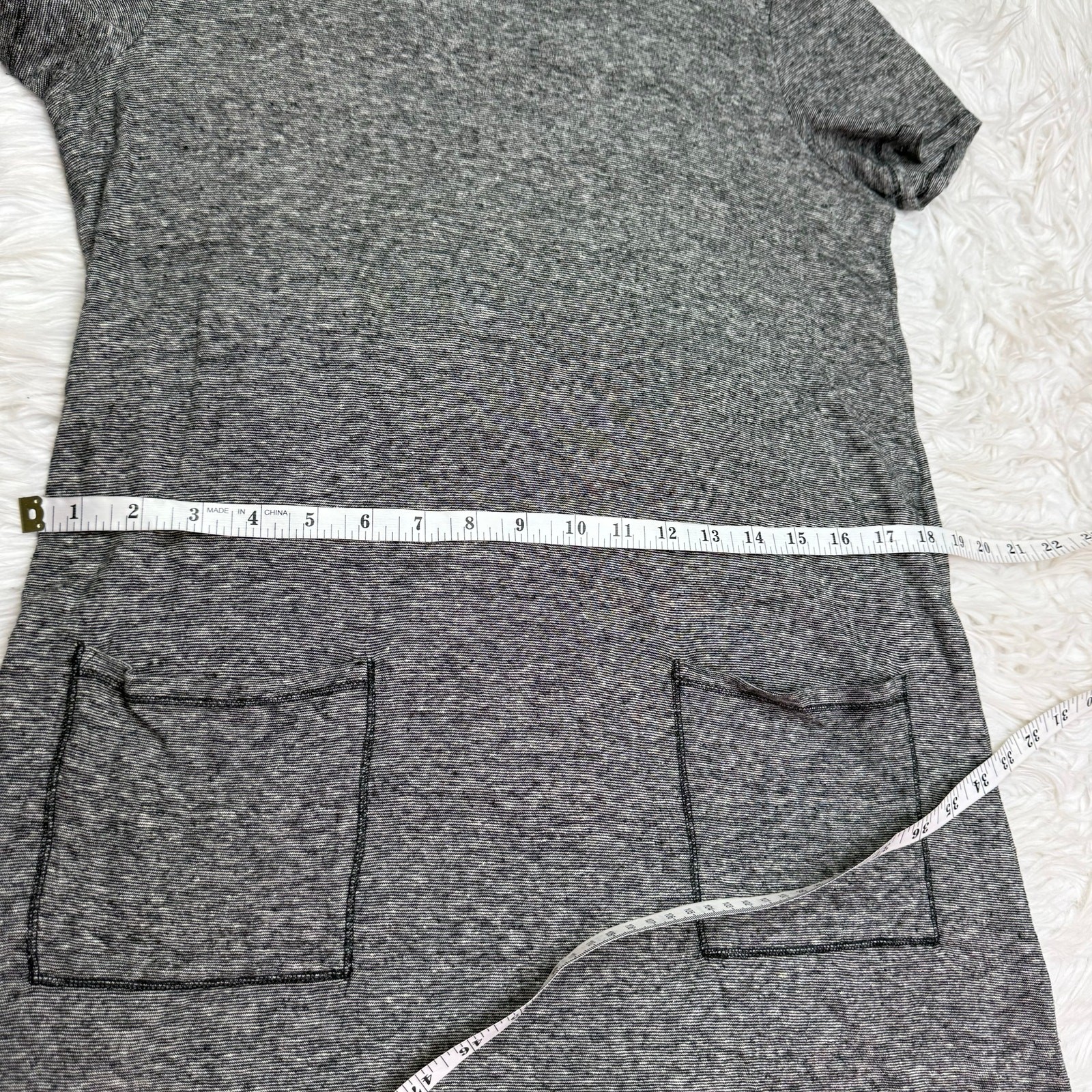 Eileen Fisher Hemp Organic Cotton Mini-Stripe Dress In Black/Ecru Size XS