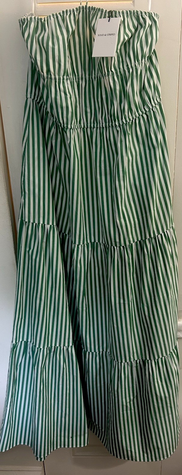 Solid & Striped NWT Maxi Dress XL Bloomingdale’s Green And White Striped