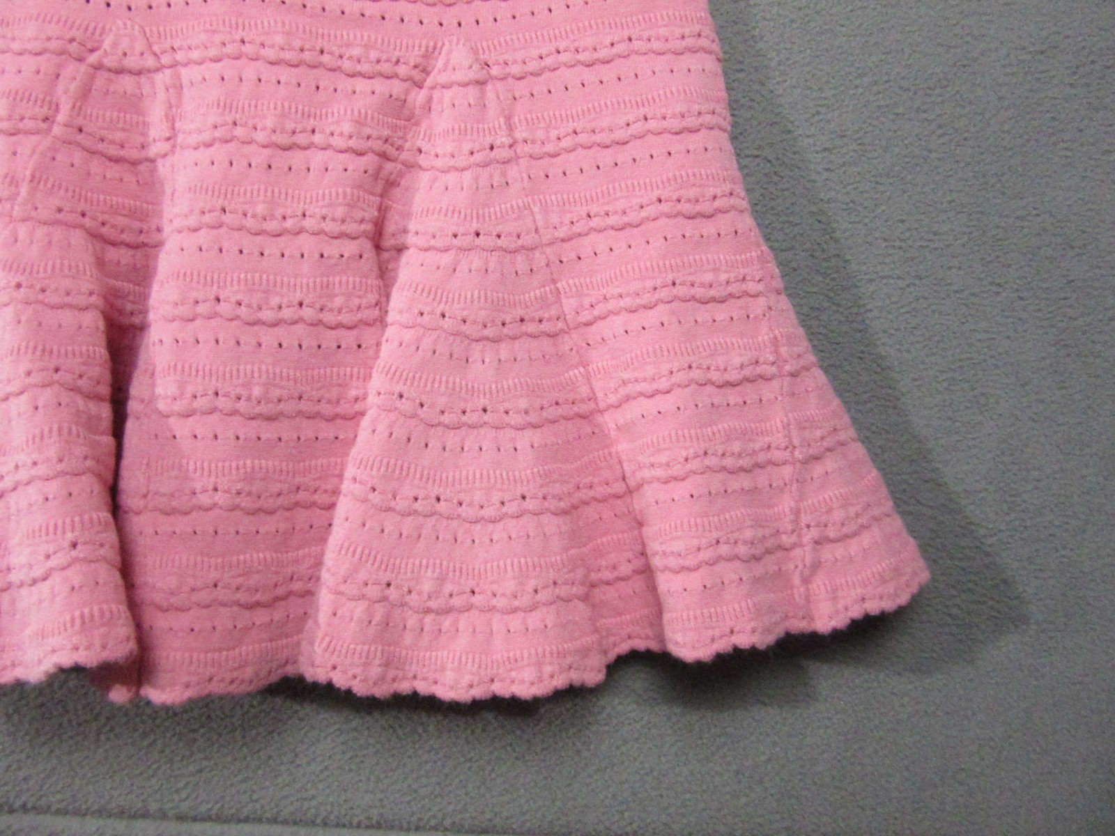 LoveShackFancy Dress Womens Medium Pink Sunset Maryanne Knit Mini Square Neck