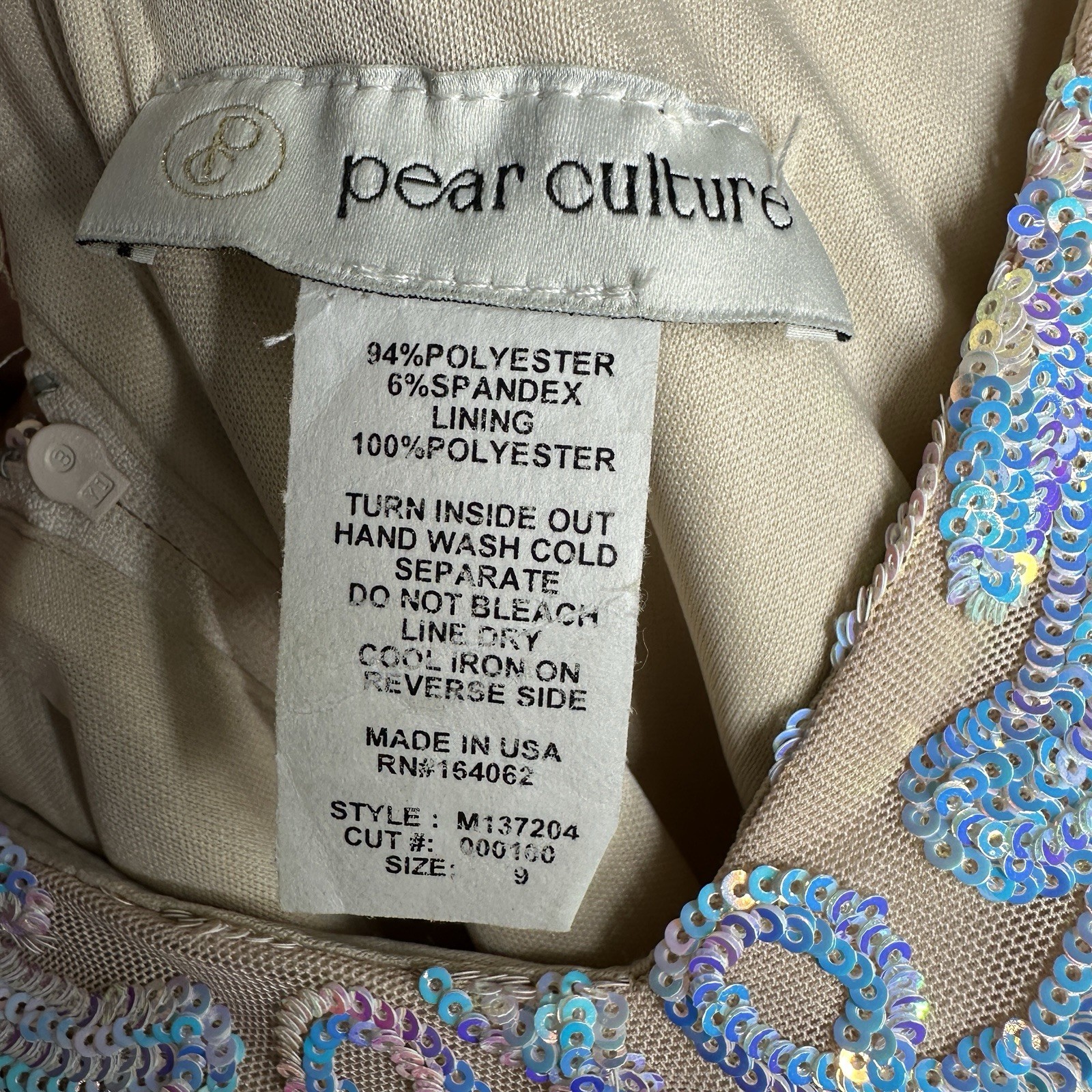 Pear Culture iridescent sequin mini dress Junior Formal Elegant Size 9 Pink