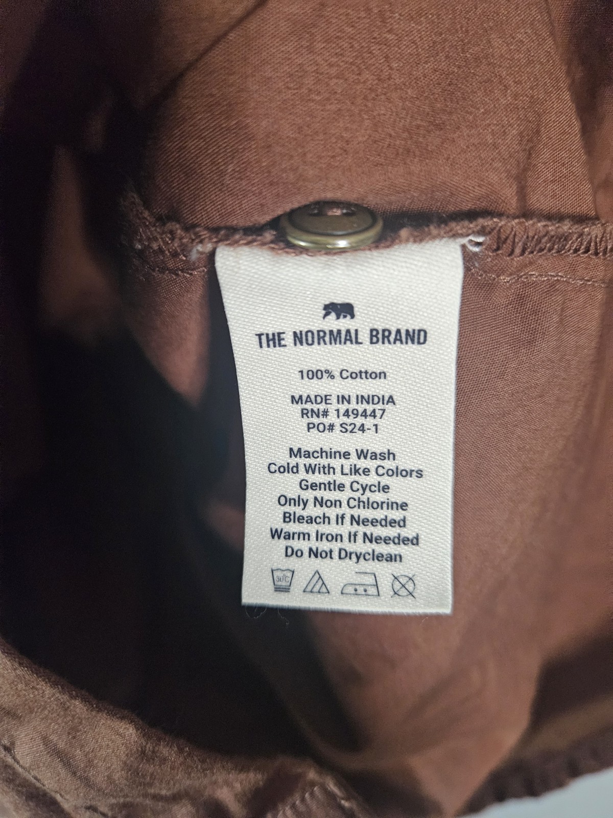 The Normal brand Avery Utility Dress Espresso XL Button Down Collared Boho