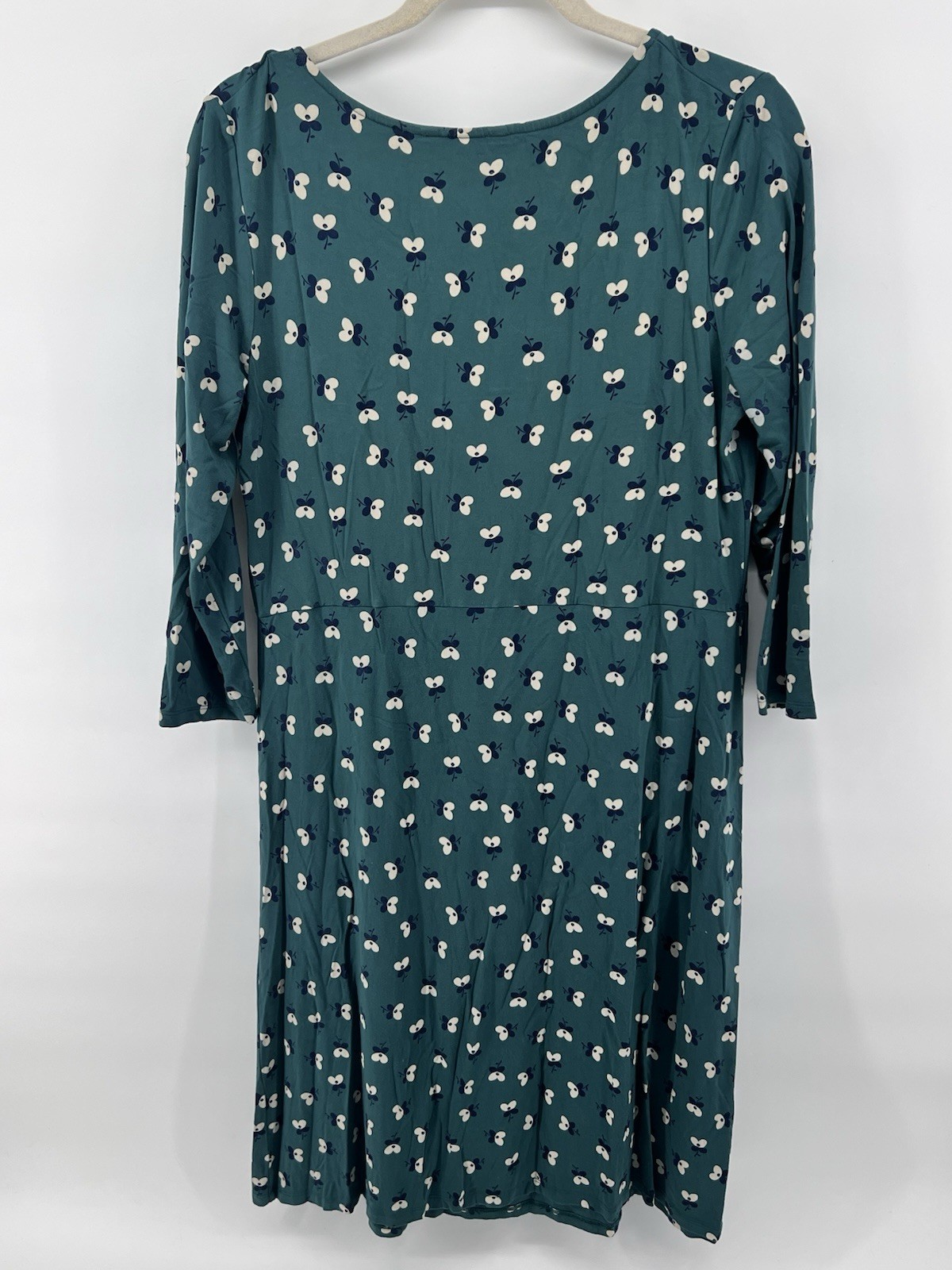 Boden Pimlico Green Floral Print Jersey Knit Casual Dress 14 Tradwife Modest