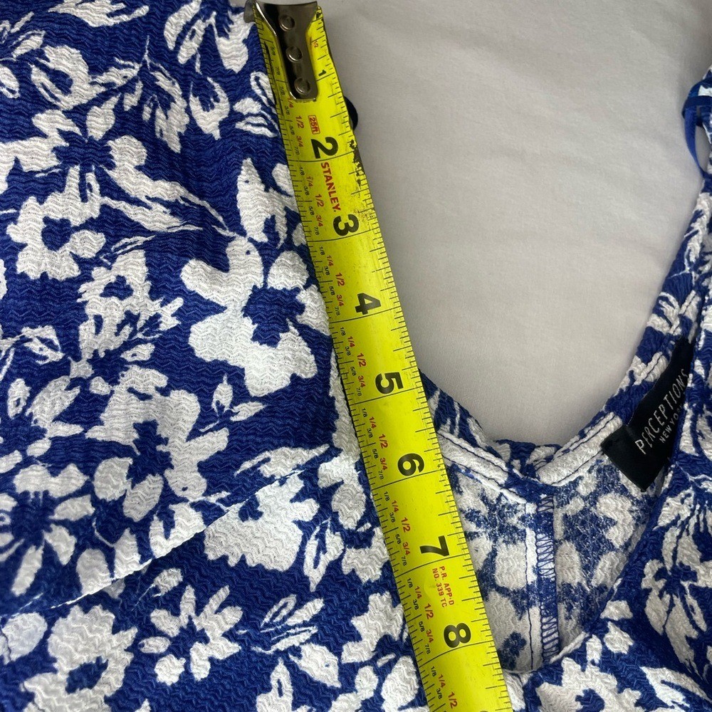 Perceptions Blue and White Floral Midi Dress