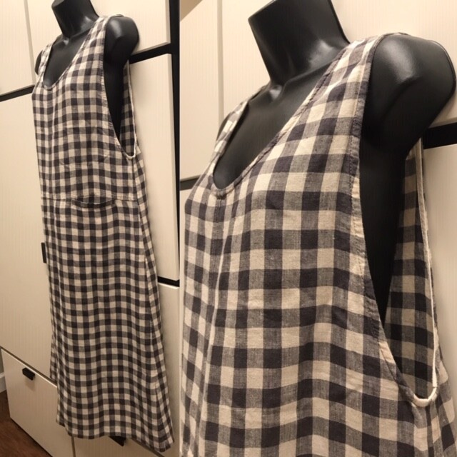 Journal Standard Linen Check Jumper Dress Graphite Beige Check Combo One Size