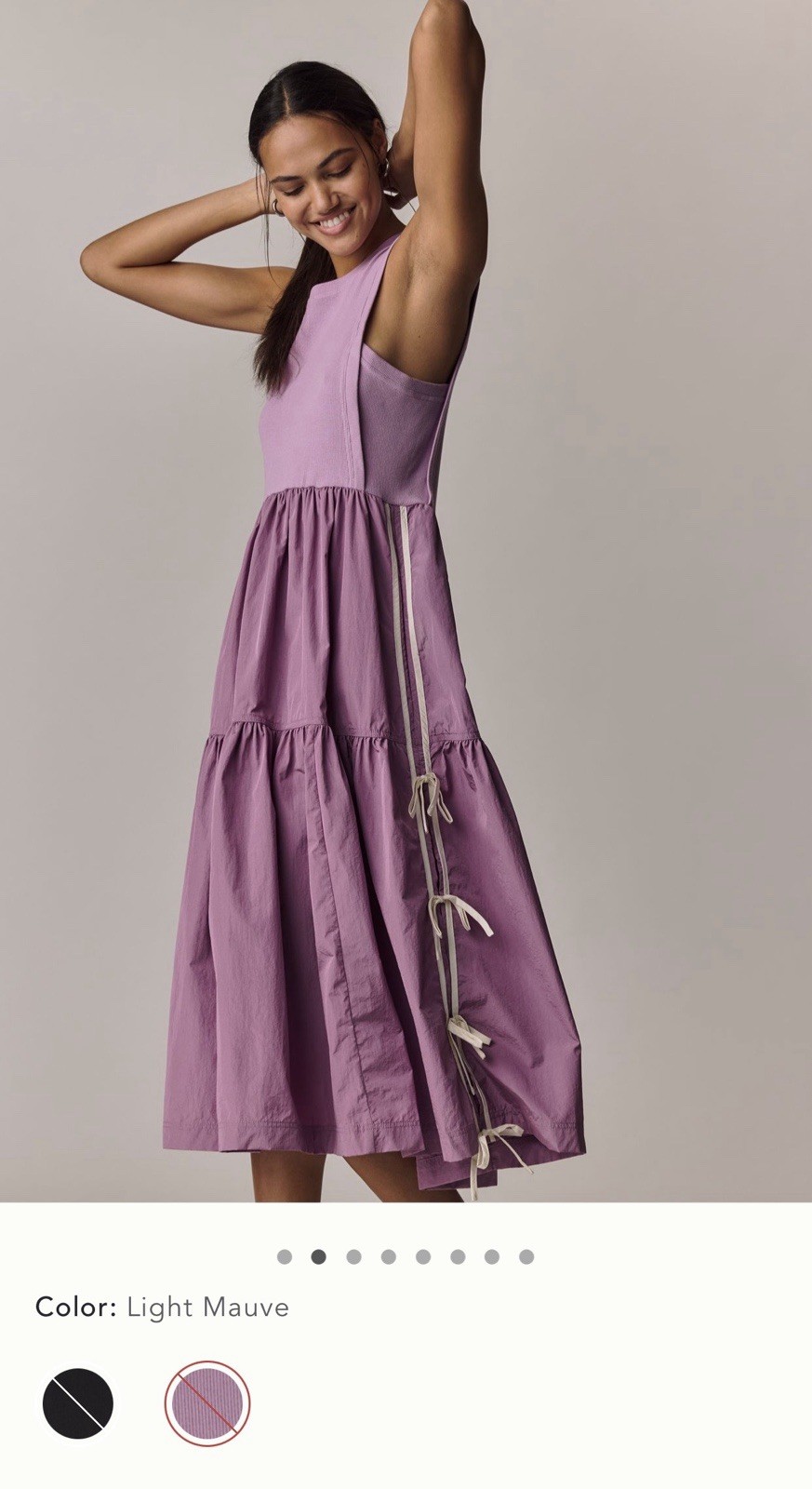 DAILY PRACTICE By Anthropologie Bowline Midi Dress LARGE-NEW Mauve