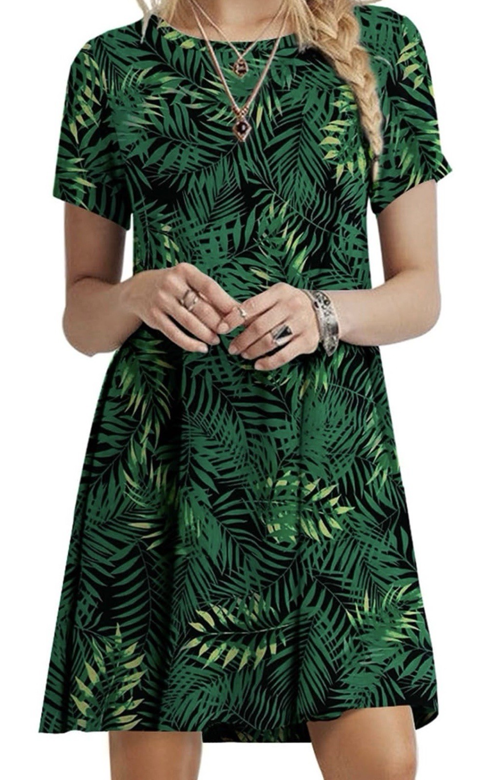 Women’s T Shirt Summer Short Sleeve Casual Swing Dress