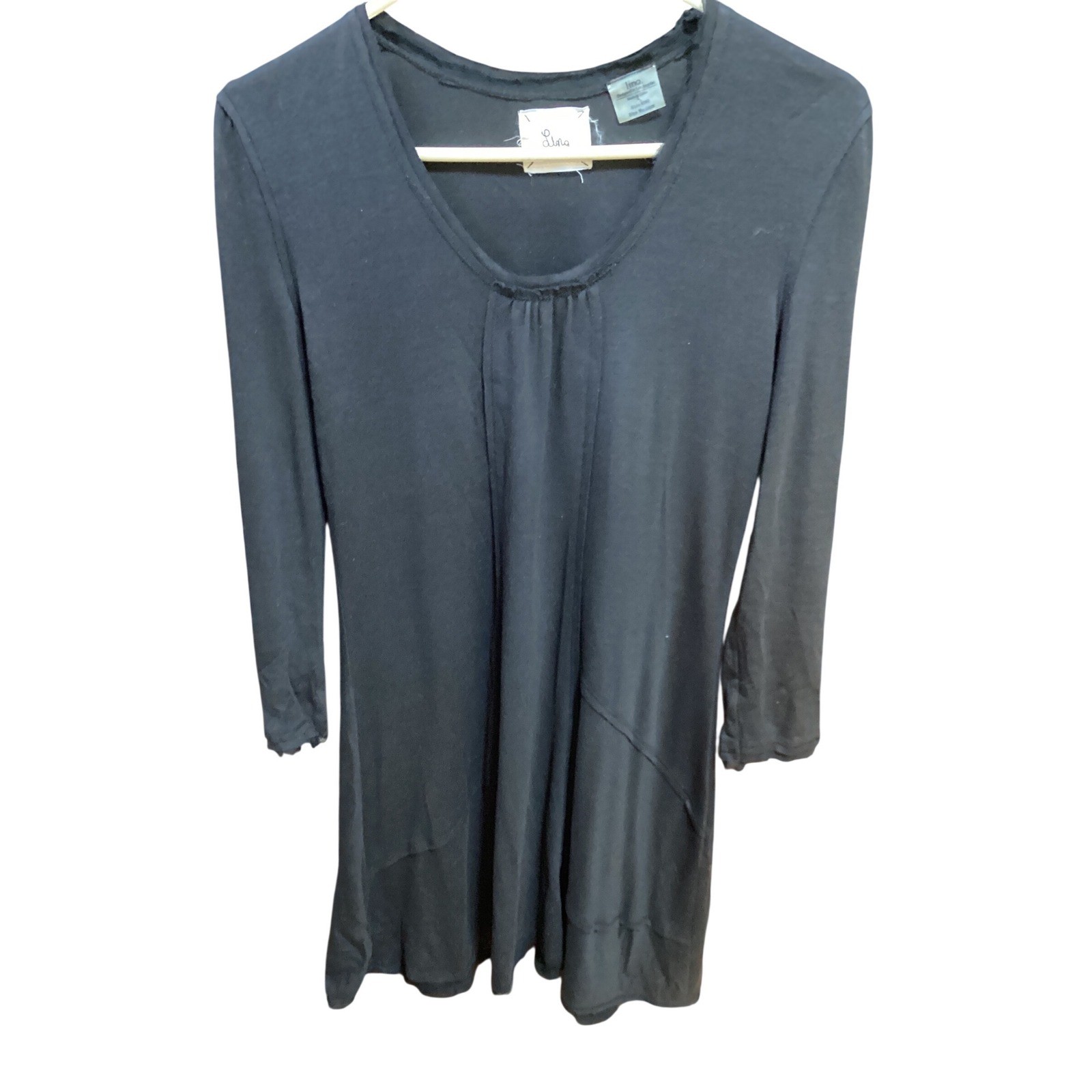 linq Black Long Sleeve Sheer Lace Trim Tunic Dress Size M Goth Whimsygoth