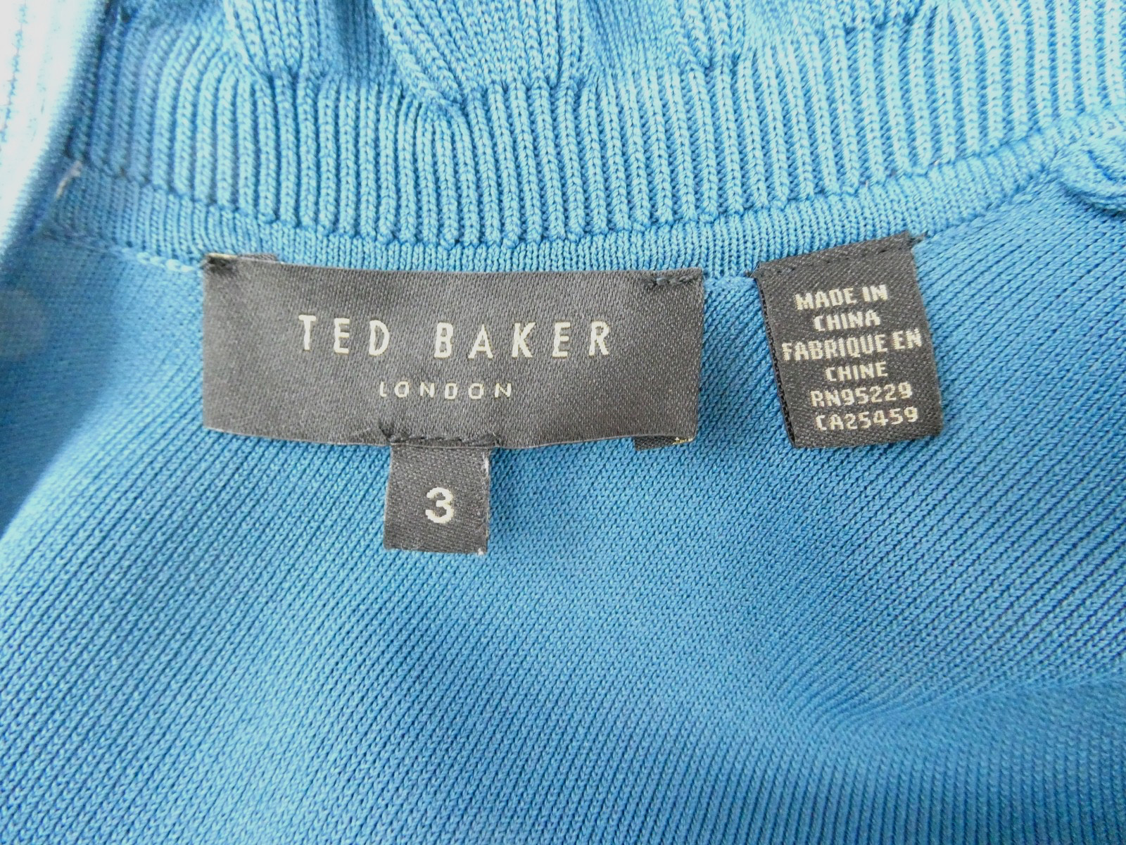 Ted Baker ZADI Frill Cuff Dress, Teal, Size 1