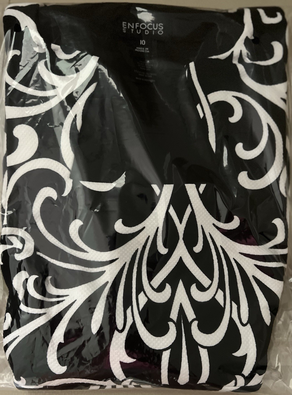 En Focus Studio A-Line Floral Square Neck Knee Dress Buckle Black/White 10