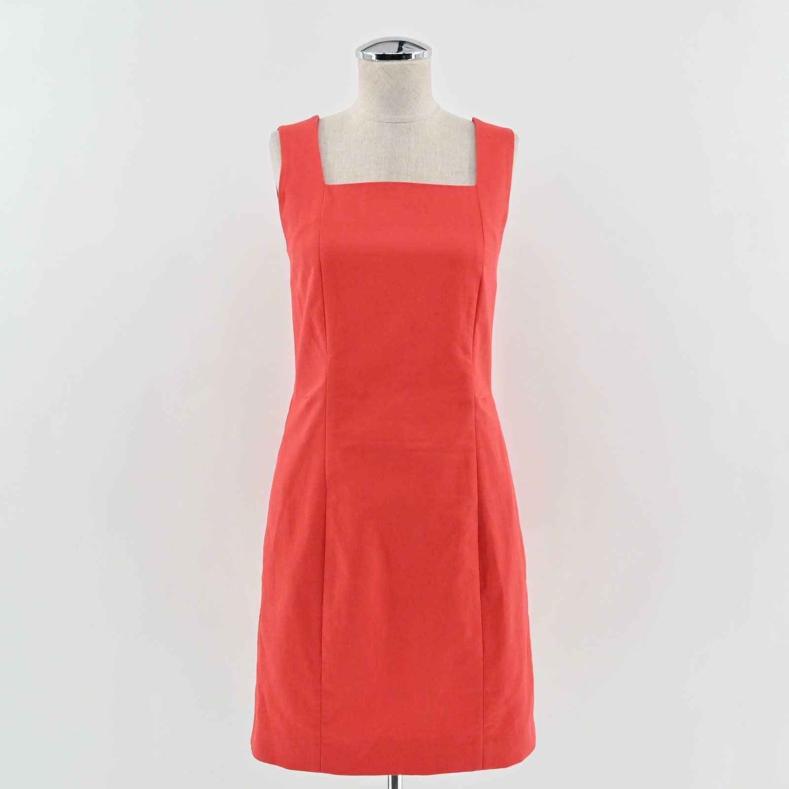 COS Womens Slim Fit Linen Cotton Dress Size 2 Sleeveless Red Minimalist Modern