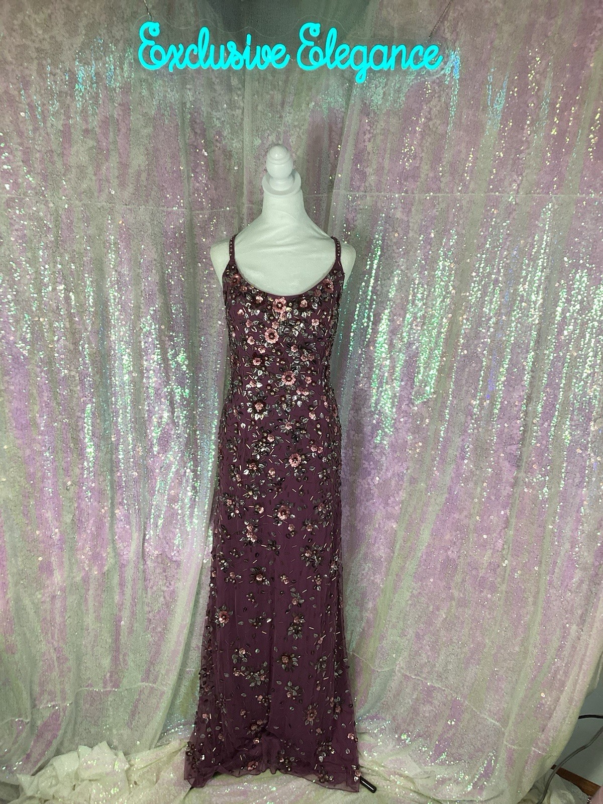 Mac Duggal 5477 Raspberry Beaded Sequined Gown Sz 14 AUTHENTIC NWT