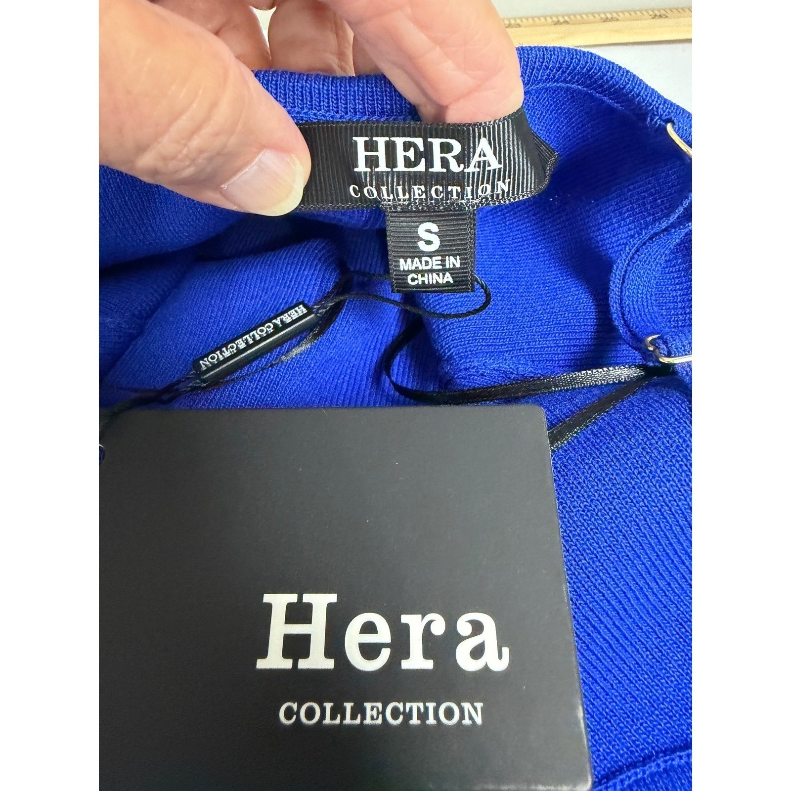 Hera Collection NWT Ribbed Bodycon Midi Women’s D Size S Royal Blue Side Slit