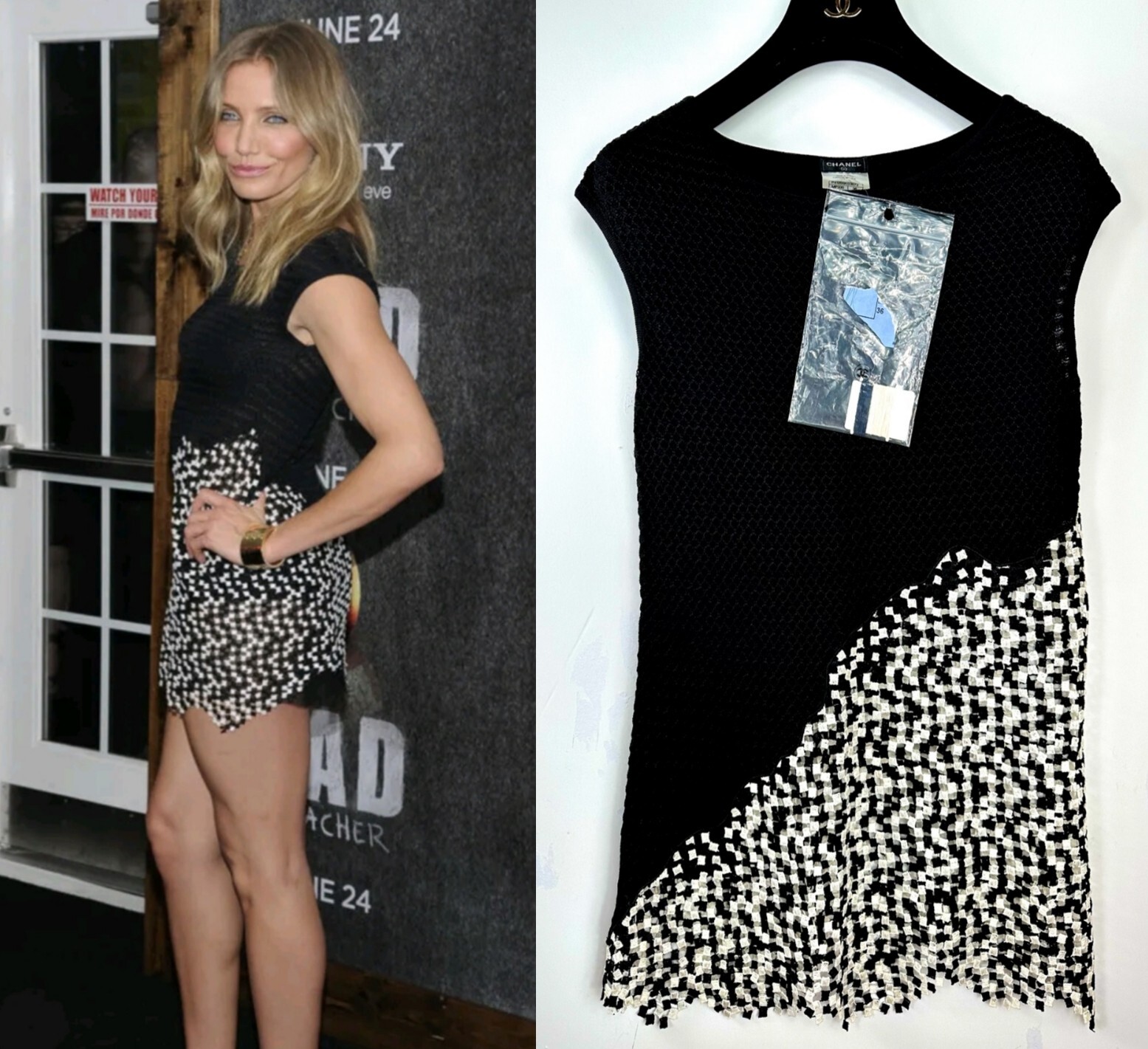 4K Chanel 2011 Cameron Black White Crochet Mini Dress 34 36 2 4 Top Tunic XS S