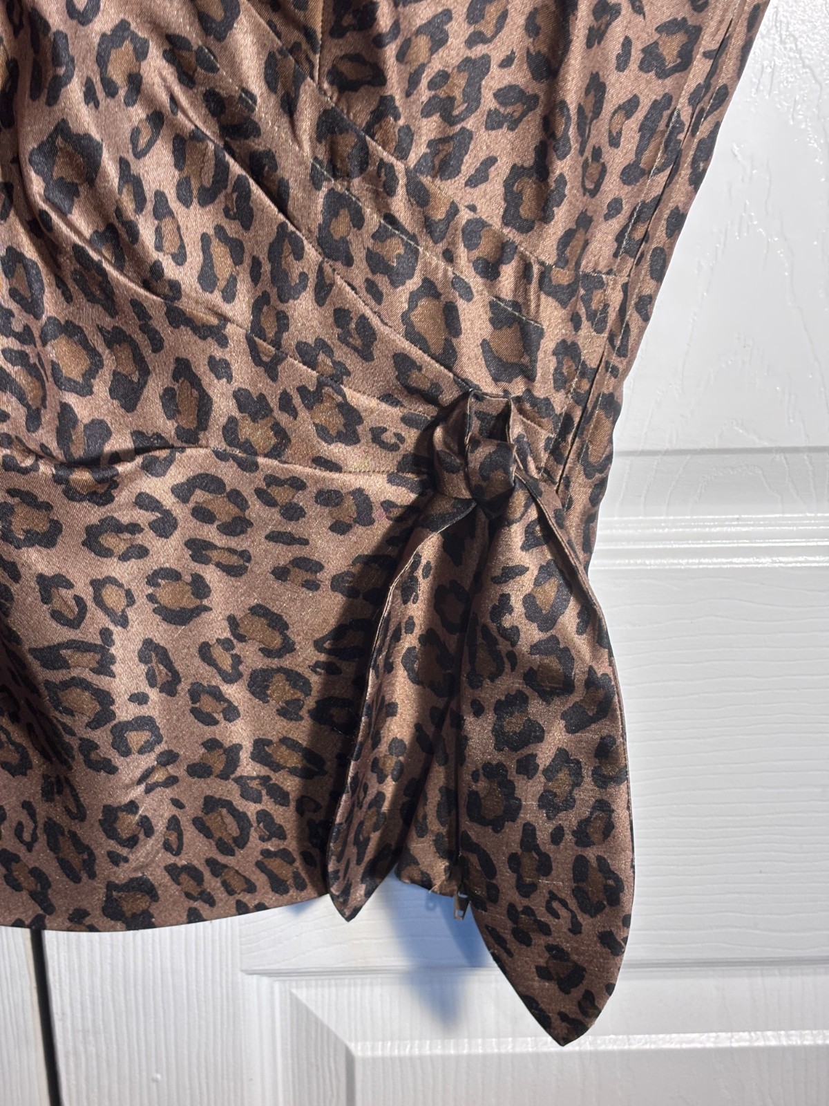 Sag Harbor Womens Top Sleeveless Animal Print Sz 12 Side Zip