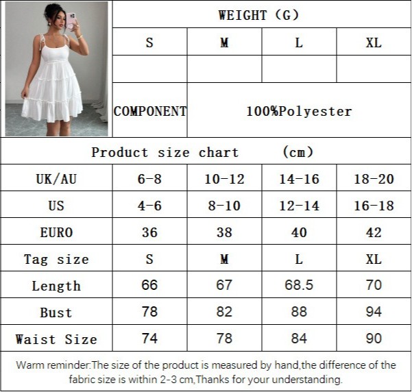 Womens White Spaghetti Strap Tiered Mini Dress Summer Sleeveless A Line Dress XL