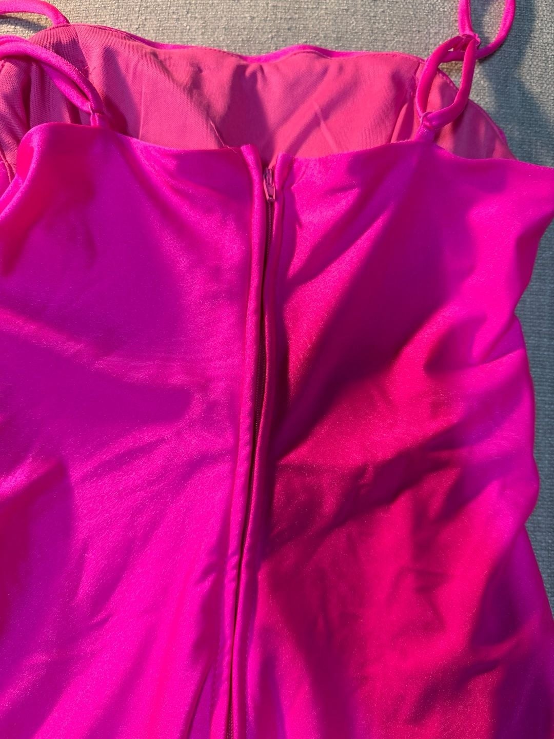 Midnight Doll Hot Pink Ruched Spaghetti Strap Bodycon Mini Dress