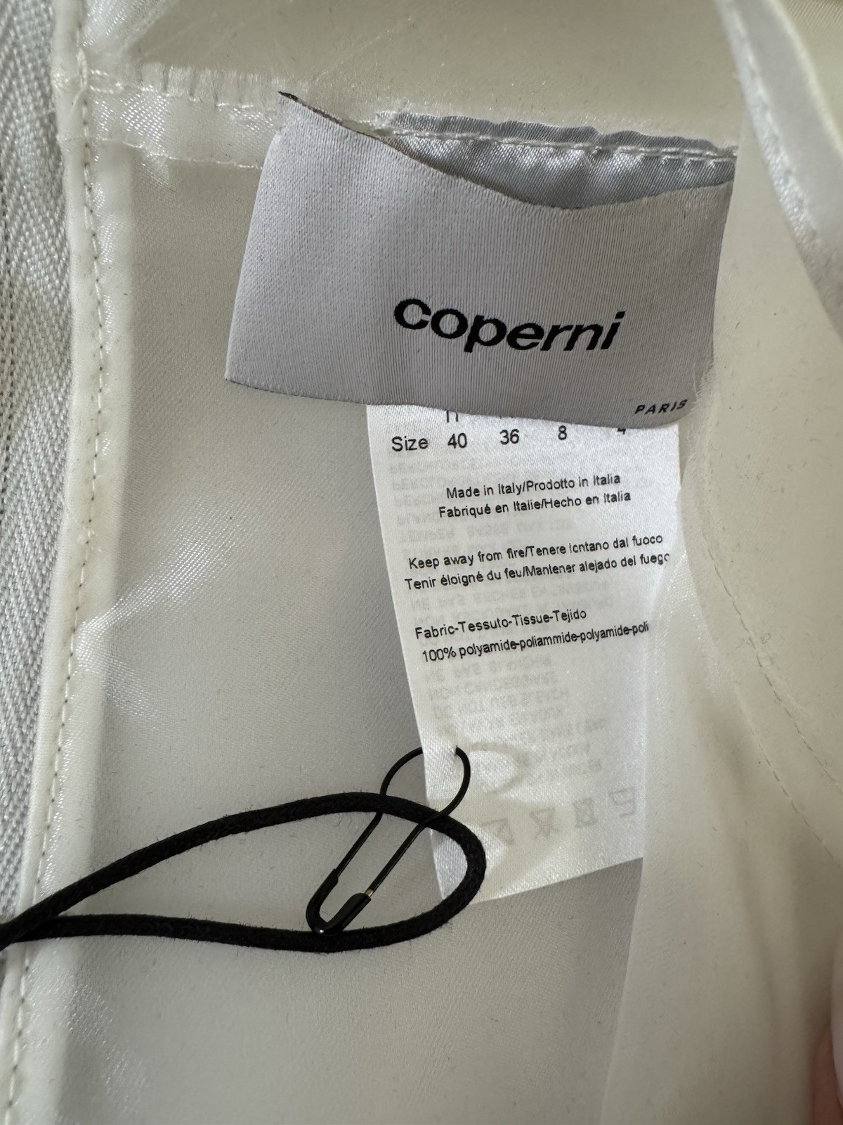 Coperni White Sheer Organza Sleeveless Zip Dress