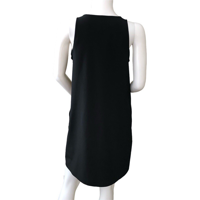 Lou & Grey Wanderweave Zip Halter Lined Shift Dress Black Small Activewear Golf
