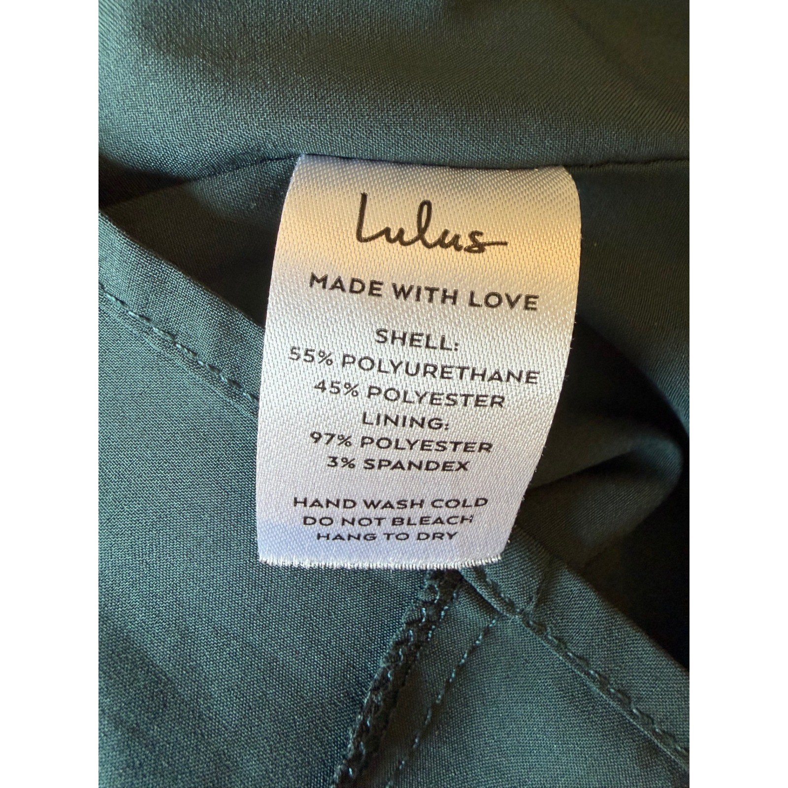 Lulus Forest Green Vegan Leather Mini Dress Spaghetti Strap Bodycon Small