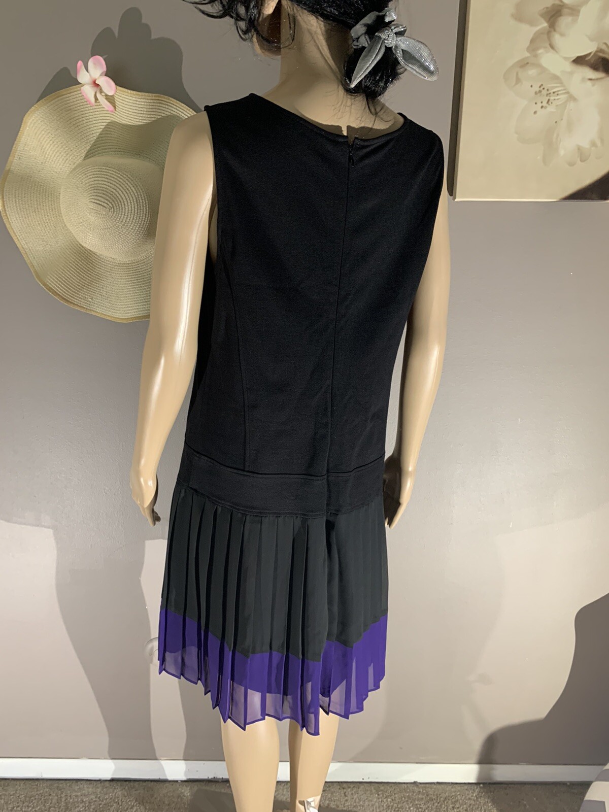 Ann Taylor Loft Size 10 Dress Pleated Length 38” Rayon Nylon Spandex Poly