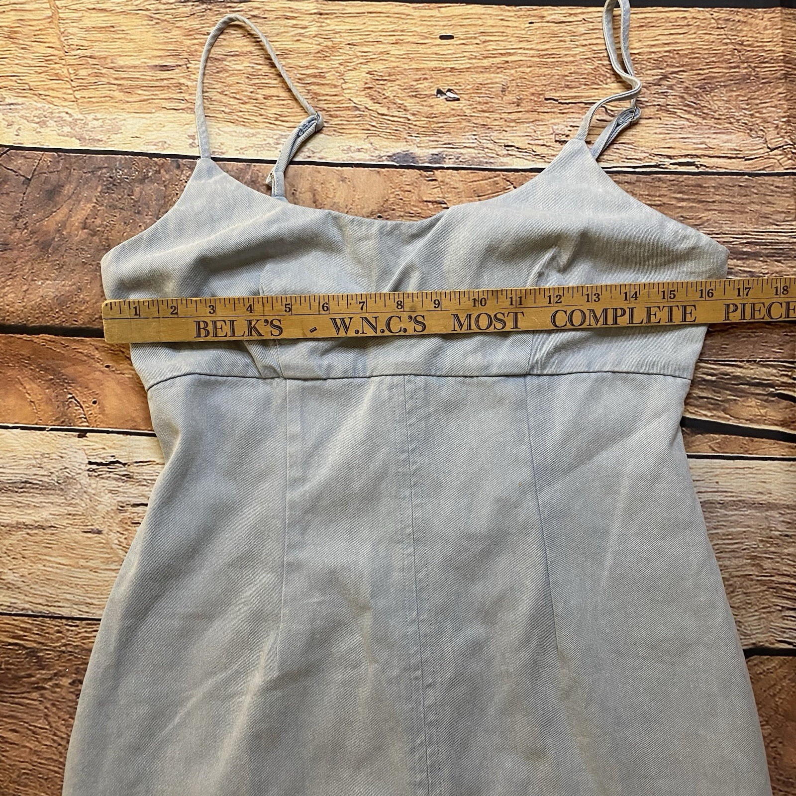 Miami For Francesca’s Lightwash Denim Spaghetti Strap Mini Dress Size Medium