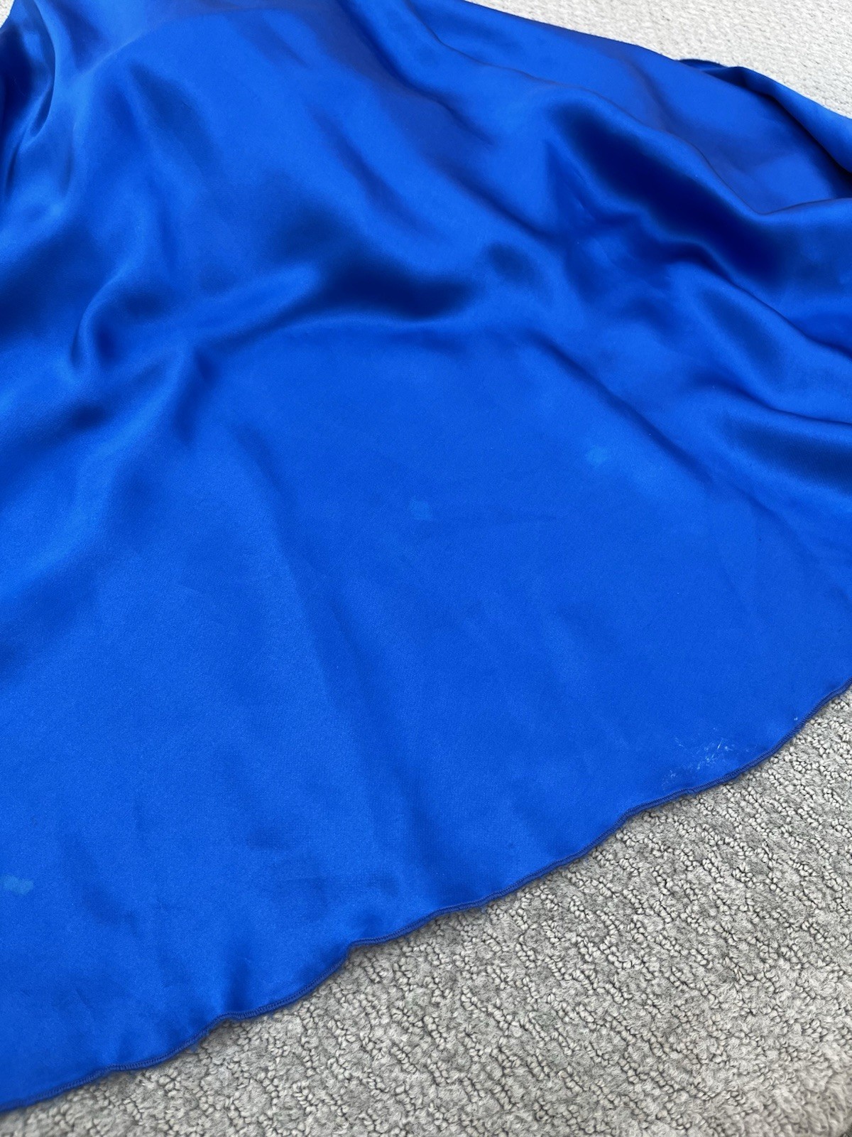 Cache Vintage Silk Maxi Gown In Blue Size 2