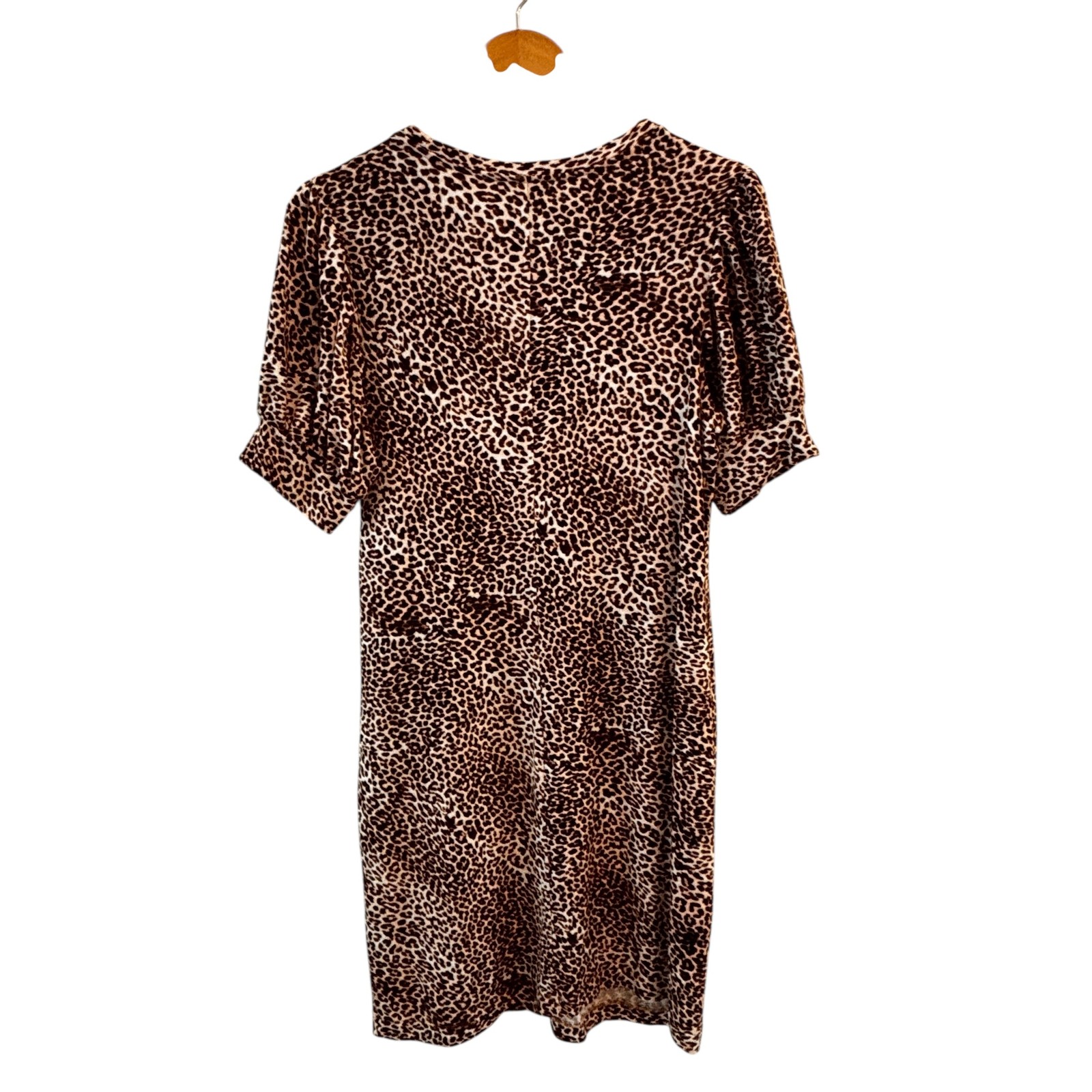 Anthropologie Daily Ritual Leopard Print Dress Womens Size S Brown Boho Casual
