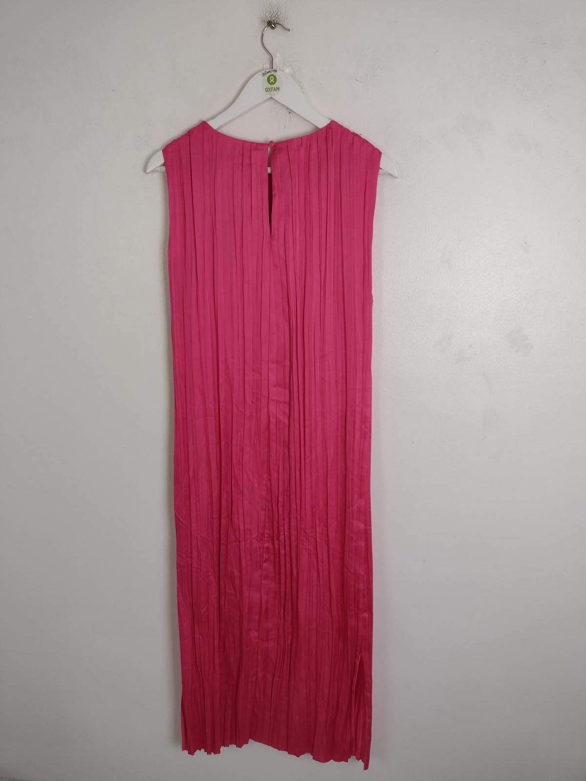 Autograph Textured Pleated Plisse Midi Dress Size 8 In Rose Pink New