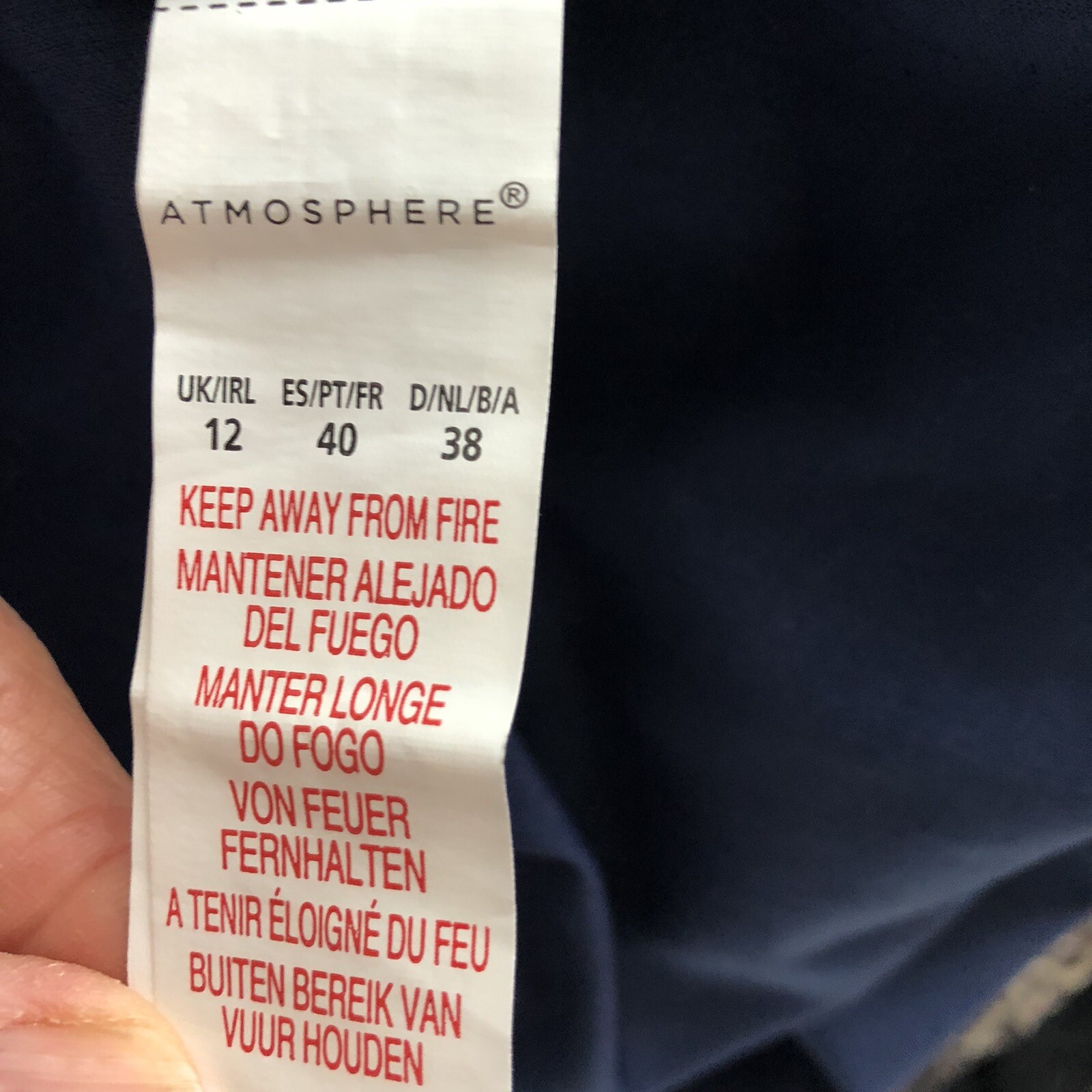 Atmosphere Navy Chiffon Shift Dress – Floral – Size 12 – Used – Good Condition