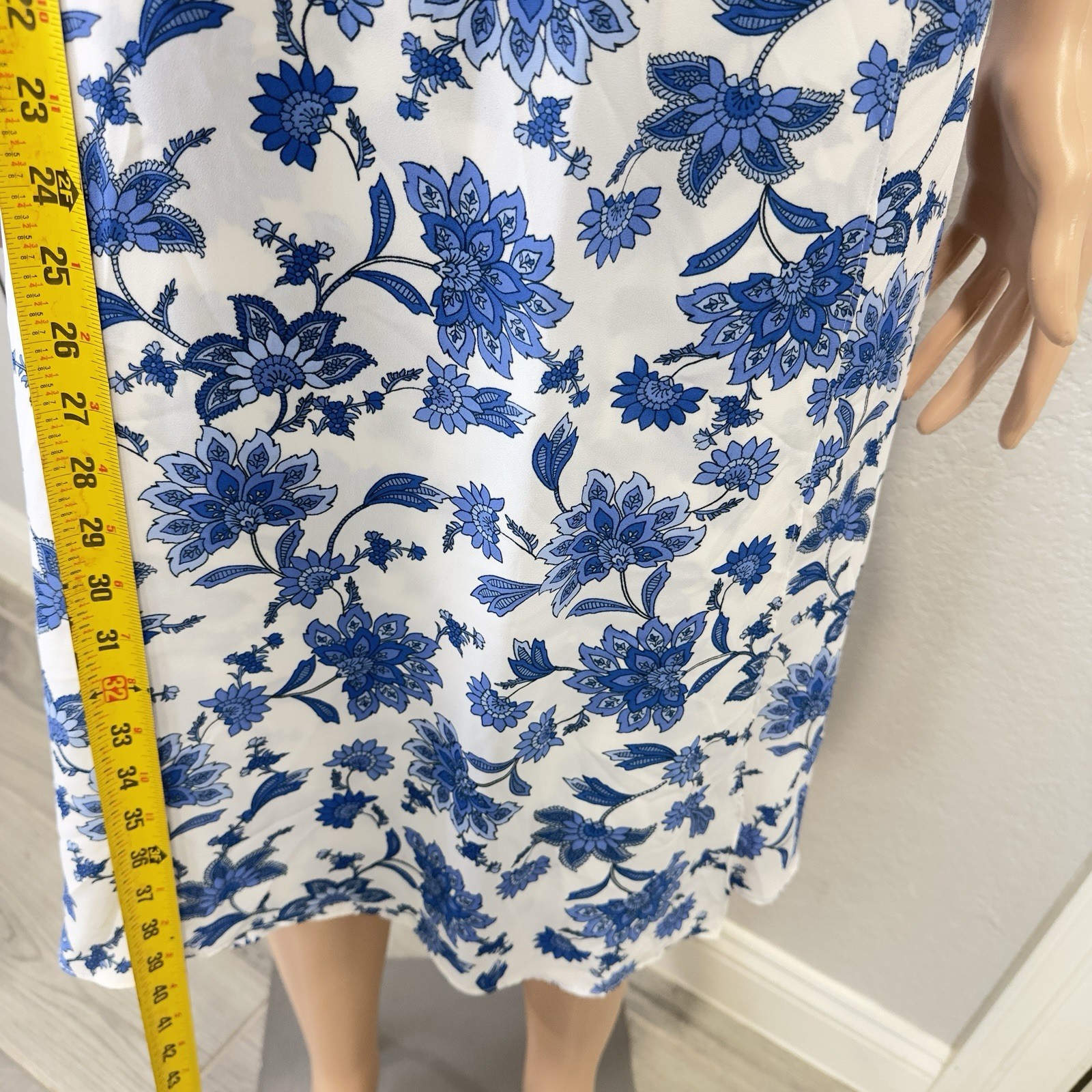 Lulus Arise Blue White Floral Off Shoulder Midi Dress Women’s Small NWT Wedding