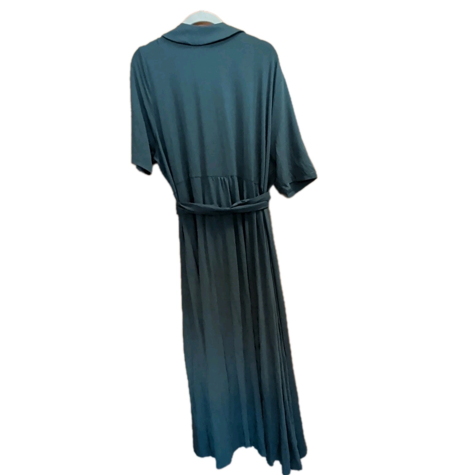 NWT Quince Tencel Jersey Midi Wrap Dress 3X Dark Olive Quiet Luxury Old Money
