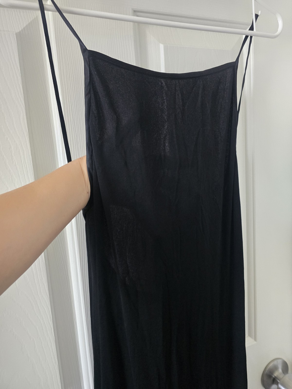 Vintage Daniel & Rebecca Black Open Back Maxi Dress Size 8 Y2K Slip Dress