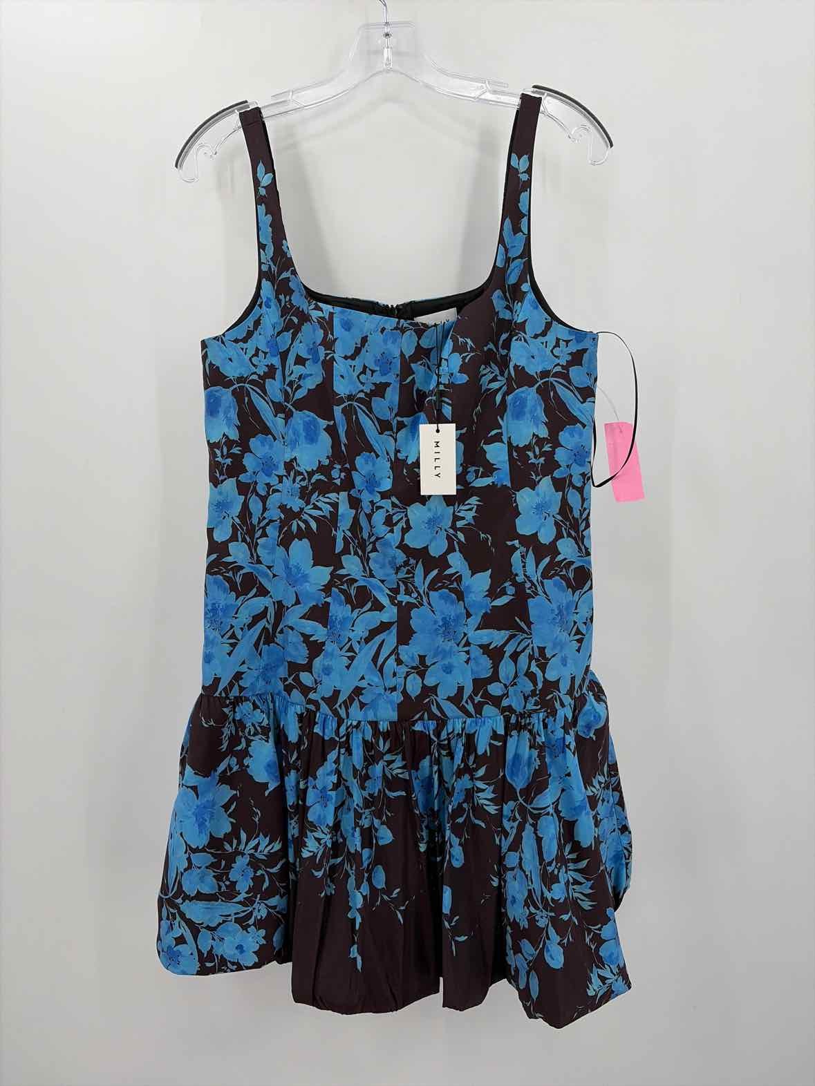Pre-Owned Milly Brown Size 12 Knee Length Sleeveless Dress