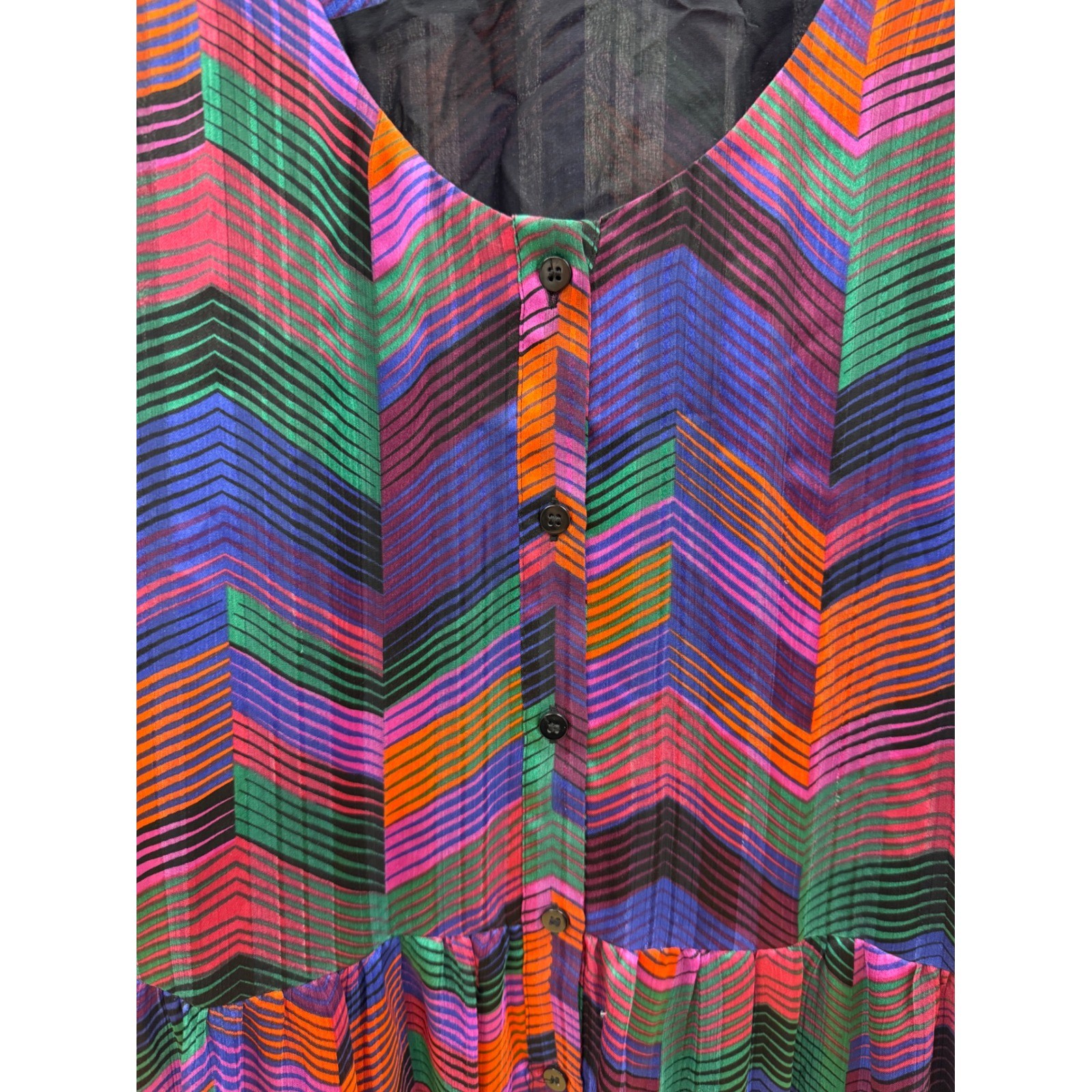ba&sh Pistol Vert Chevron Stripe Tank Dress Sz 2 US M Multicolor Mini Boho