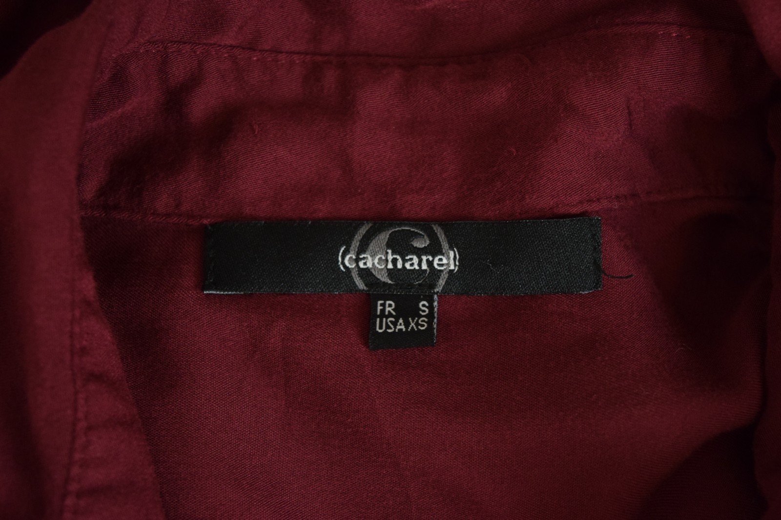 CACHAREL French Maroon Button Front Shirt Dress Size XS US