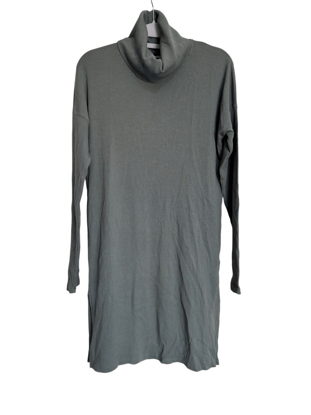 Bobi Los Angeles Womens Small Dark Sage Ribbed Turtleneck Sweater Dress NWT