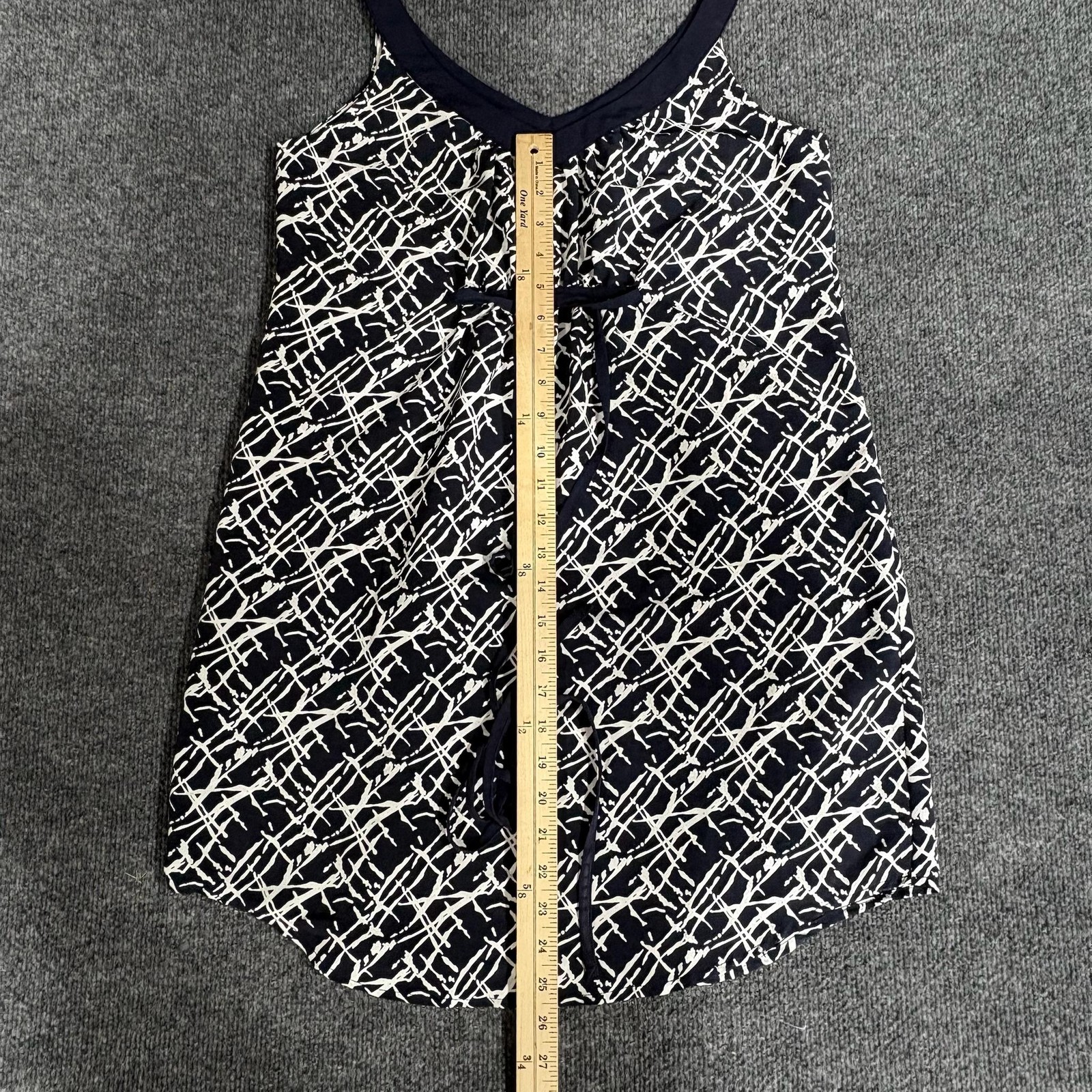 Petticoat Alley Dress Womens Small Blue Geometric V Neck Sleeveless Sundress