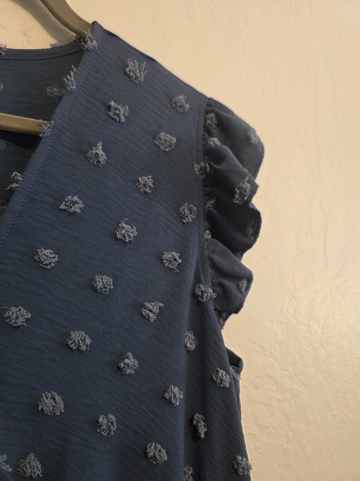 BTFBM Boho Cottagecore Cap Sleeve Swiss Dot Flowy Ruffle Sz XL